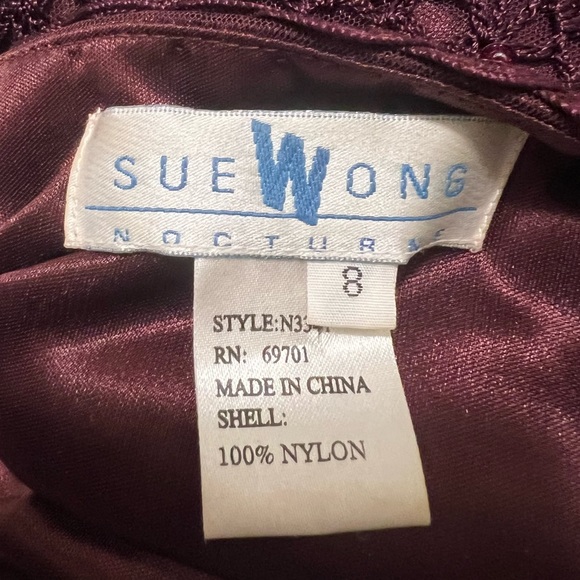 🚫SOLD🚫 Vintage Sue Wong Nocturne Dress Crochet Flowers Beaded Mesh Sheer - Picture 7 of 7